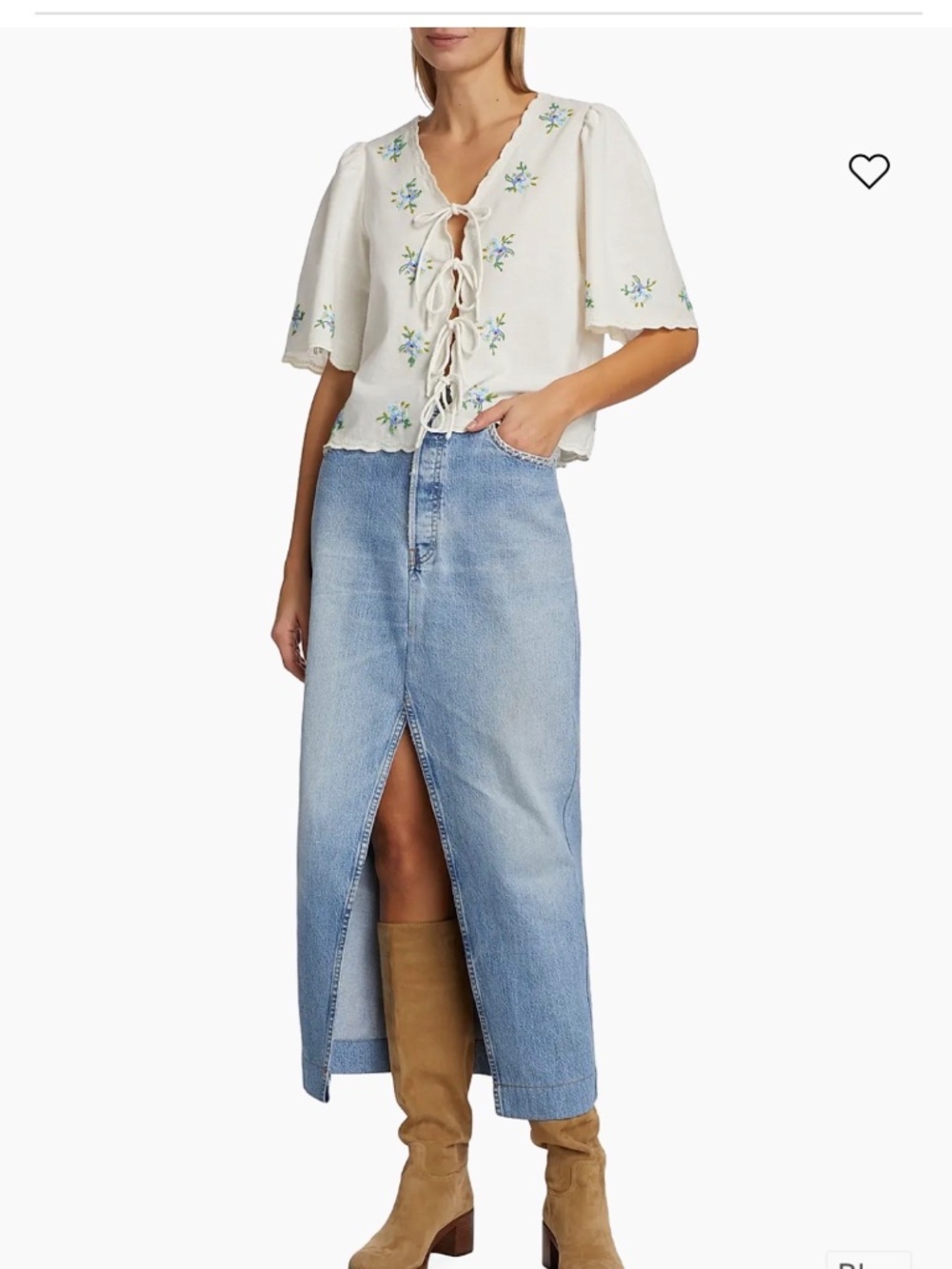 Sea Long Denim Skirt
